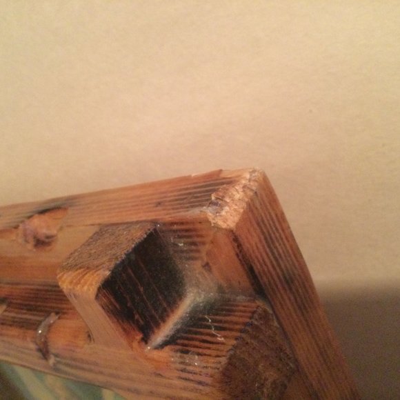 vintage wall hanging wood framed print on board children angel - Picture 5 of 5